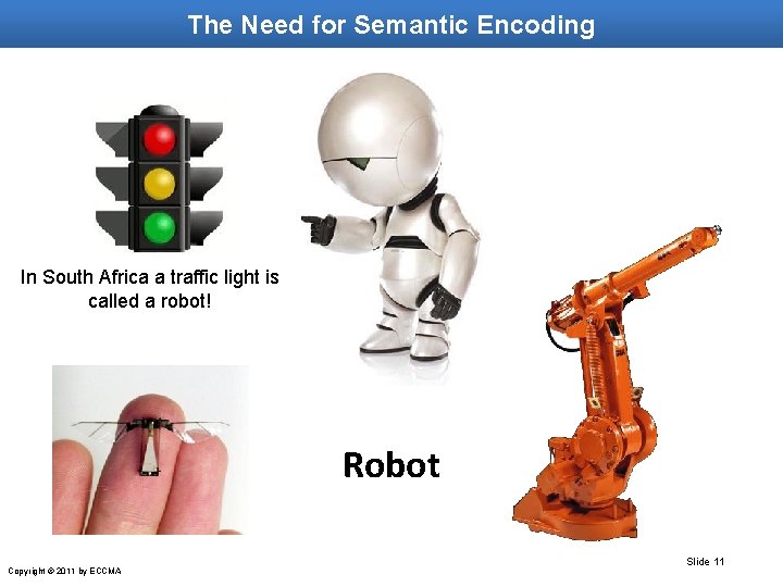 The Need for Semantic Encoding In South Africa a traffic light is called a