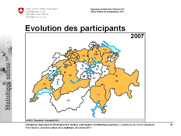 Département fédéral de l’intérieur DFI Office fédéral de la statistique OFS Evolution des participants