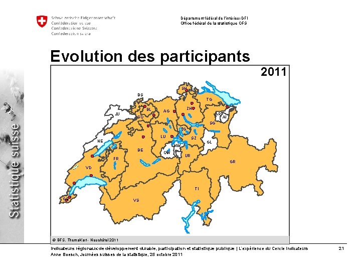 Département fédéral de l’intérieur DFI Office fédéral de la statistique OFS Evolution des participants