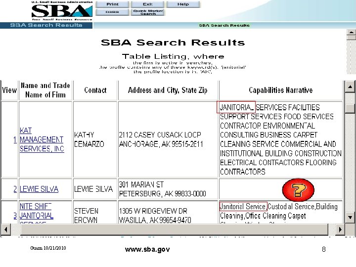 Guam 10/21/2010 www. sba. gov 8 