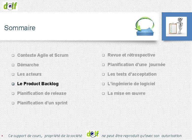 Sommaire q Contexte Agile et Scrum q Revue et rétrospective q Démarche q Planification