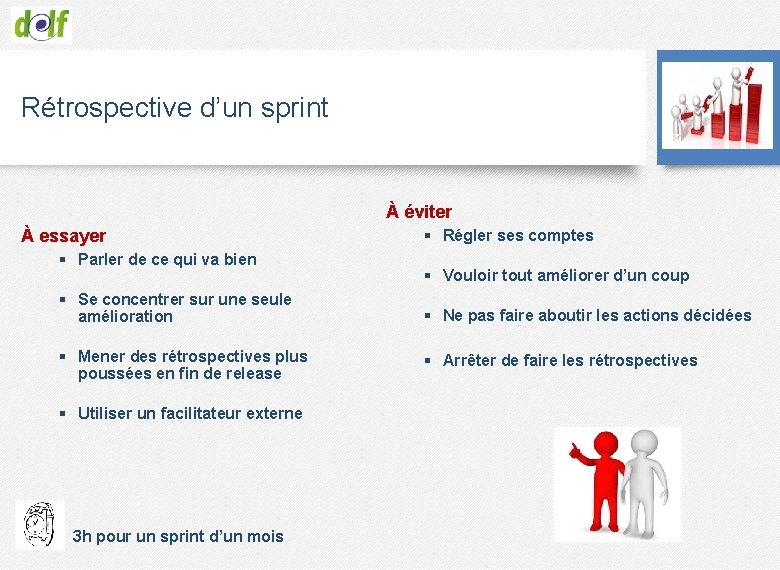 Rétrospective d’un sprint À éviter À essayer § Parler de ce qui va bien