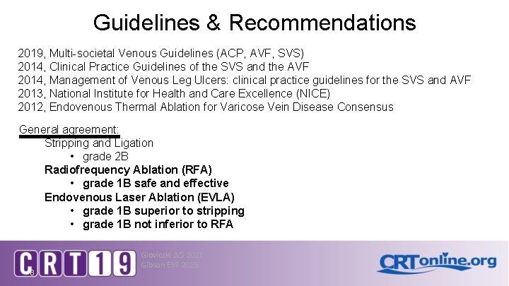 Guidelines & Recommendations 2019, Multi-societal Venous Guidelines (ACP, AVF, SVS) 2014, Clinical Practice Guidelines