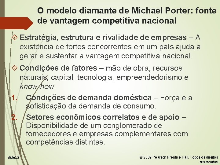 O modelo diamante de Michael Porter: fonte de vantagem competitiva nacional Estratégia, estrutura e