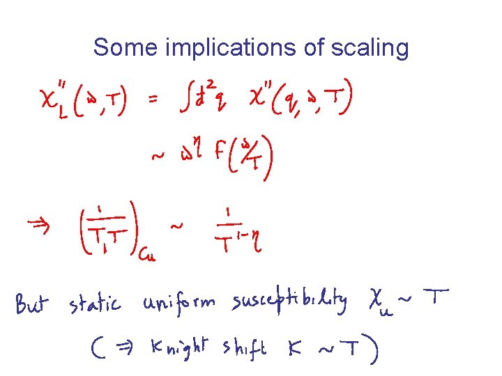 Some implications of scaling 