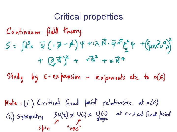 Critical properties 