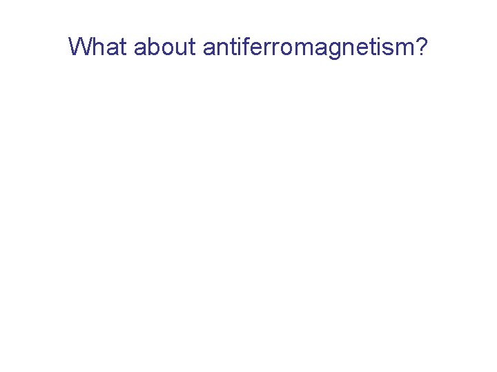 What about antiferromagnetism? 