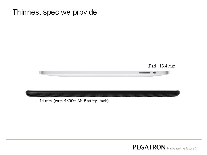 Thinnest spec we provide i. Pad 13. 4 mm 14 mm (with 4800 m.