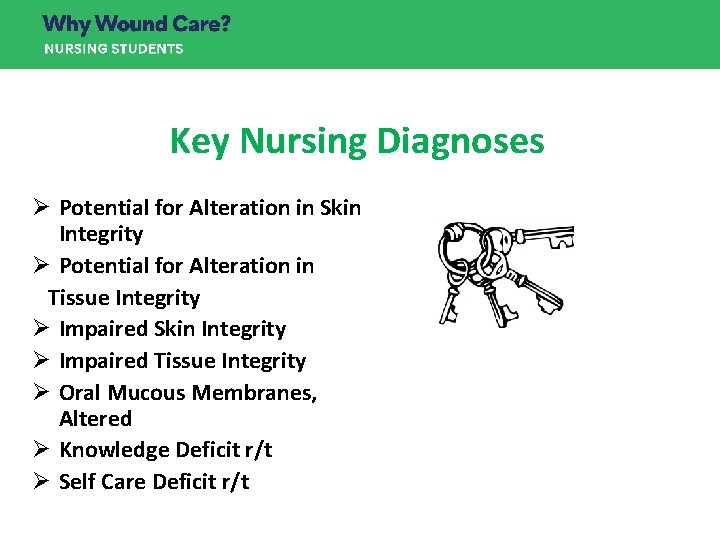 Key Nursing Diagnoses Ø Potential for Alteration in Skin Integrity Ø Potential for Alteration Key Nursing Diagnoses Ø Potential for Alteration in Skin Integrity Ø Potential for Alteration