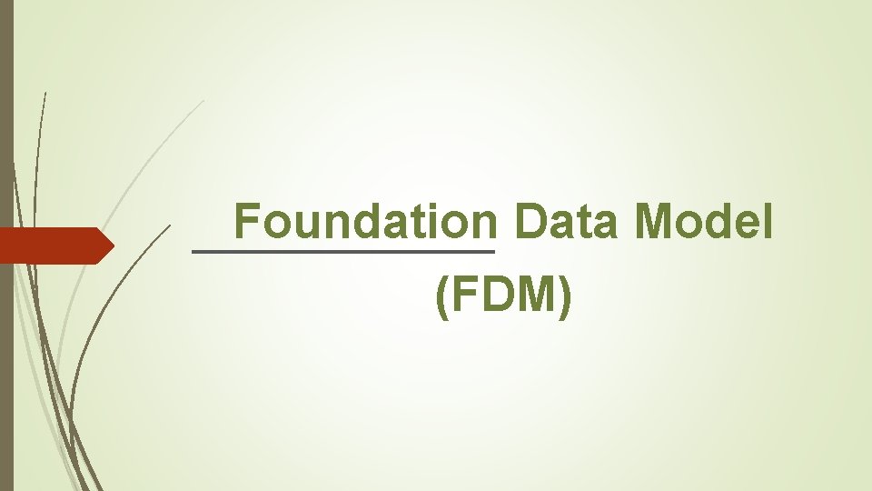 Foundation Data Model (FDM) 