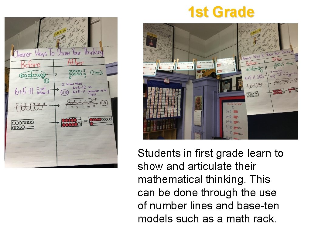 1 st Grade Students in first grade learn to show and articulate their mathematical 1 st Grade Students in first grade learn to show and articulate their mathematical