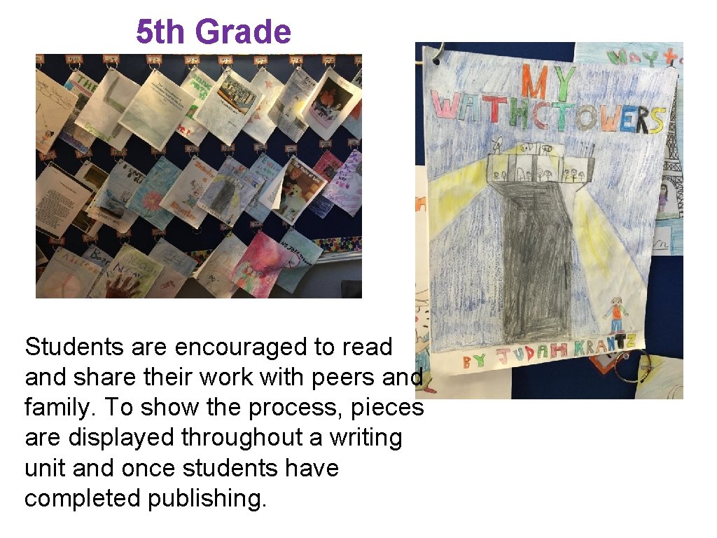 5 th Grade Students are encouraged to read and share their work with peers 5 th Grade Students are encouraged to read and share their work with peers
