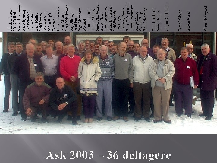 Ask 2003 – 36 deltagere Claus Hedegaard Ehlern Jessen Peter Schiøler Jørgen Kristensen Tom