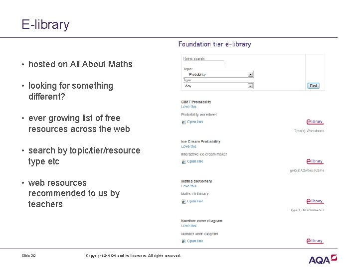 E-library • hosted on All About Maths • looking for something different? • ever