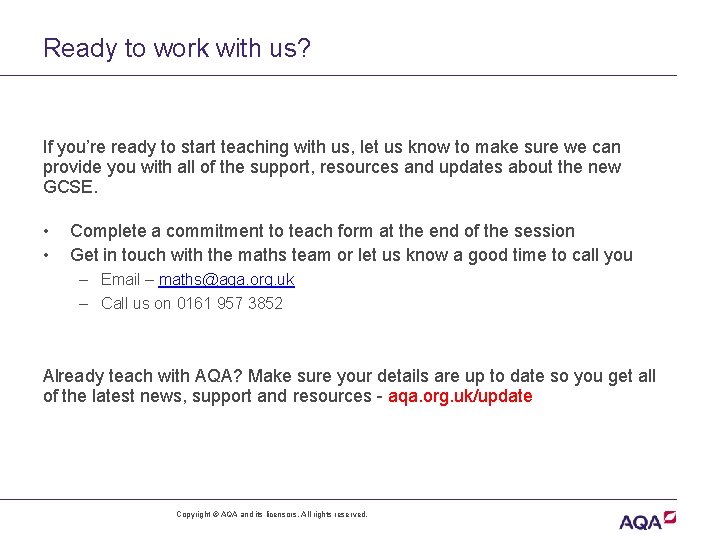 Ready to work with us? If you’re ready to start teaching with us, let