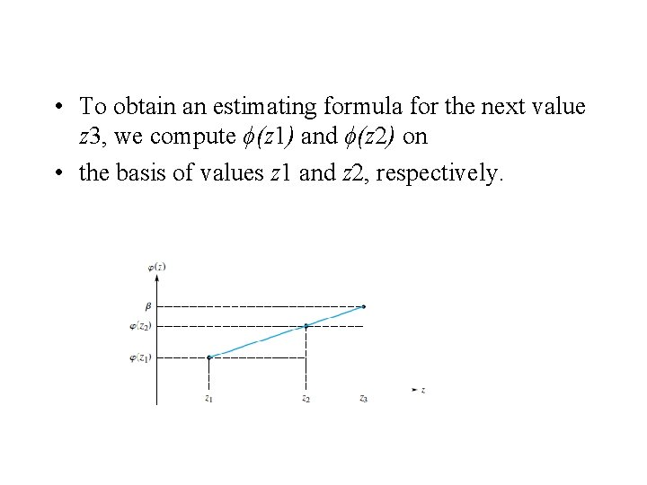  • To obtain an estimating formula for the next value z 3, we