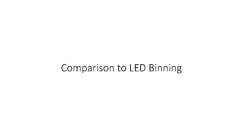 Comparison to LED Binning Comparison to LED Binning