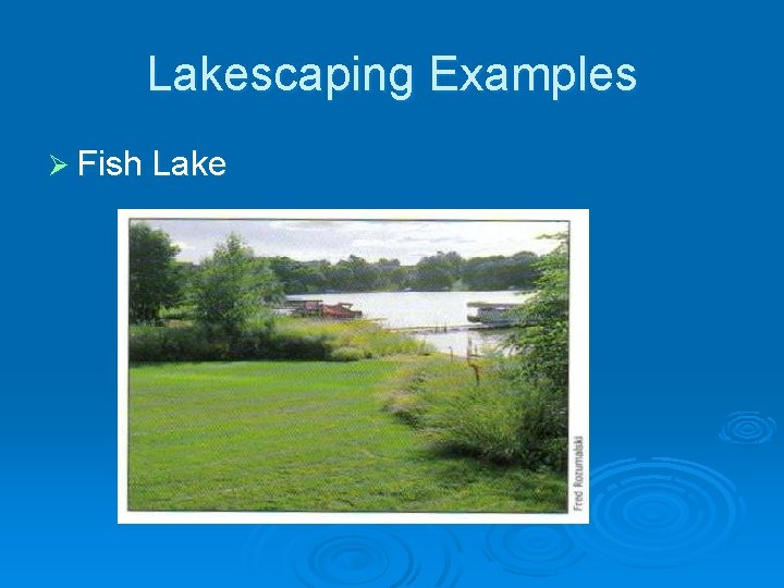 Lakescaping Examples Ø Fish Lake 