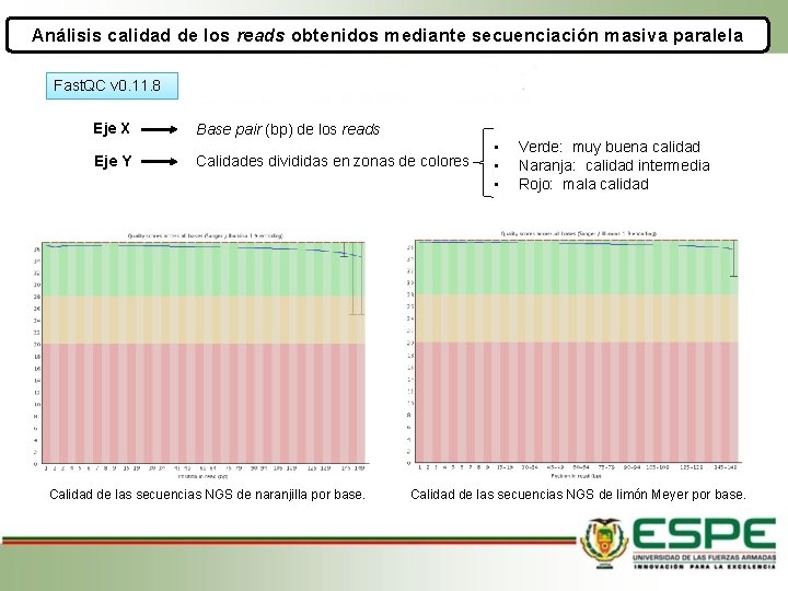 Análisis calidad de los reads obtenidos mediante secuenciación masiva paralela Fast. QC v 0.