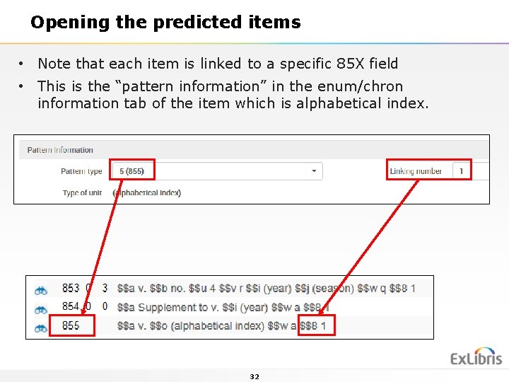 Opening the predicted items • Note that each item is linked to a specific