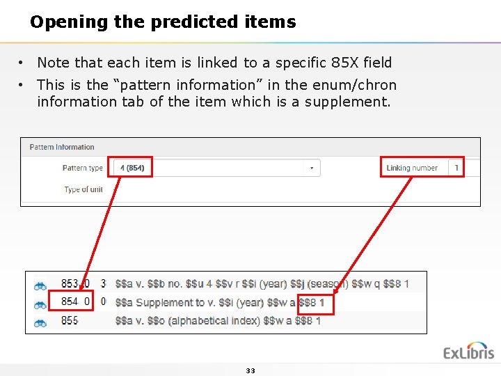 Opening the predicted items • Note that each item is linked to a specific