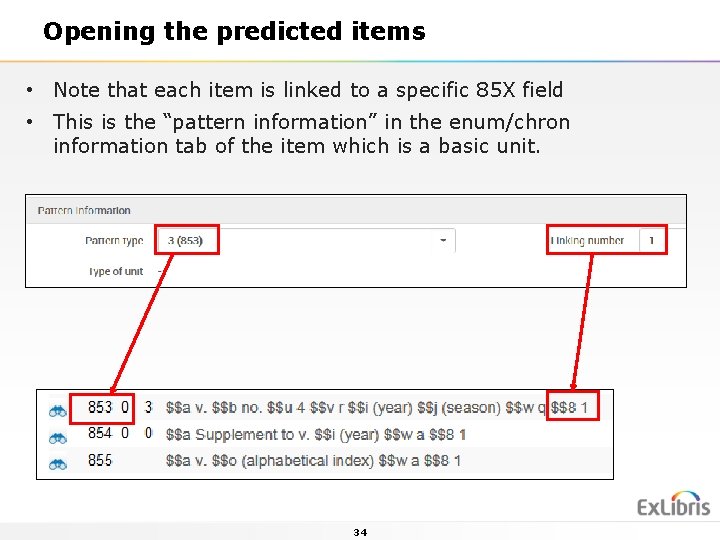 Opening the predicted items • Note that each item is linked to a specific