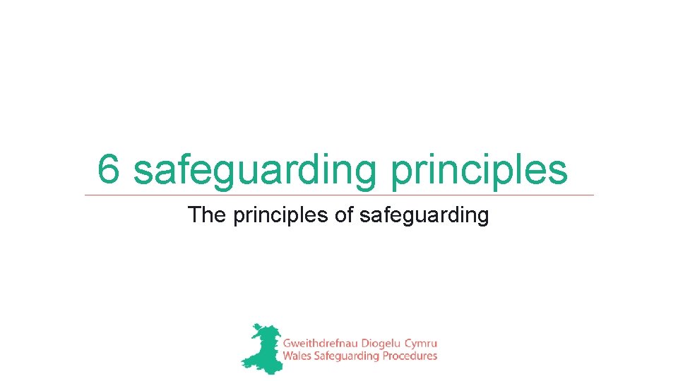 6 safeguarding principles The principles of safeguarding 