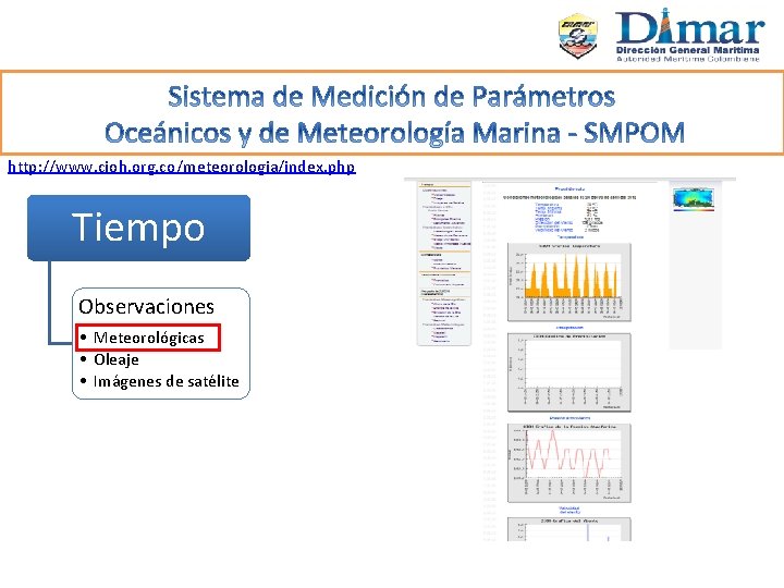 http: //www. cioh. org. co/meteorologia/index. php Tiempo Observaciones • Meteorológicas • Oleaje • Imágenes