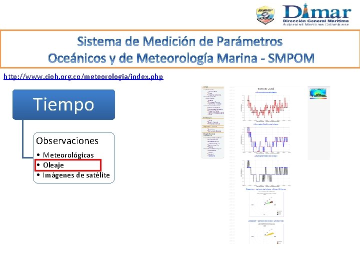 http: //www. cioh. org. co/meteorologia/index. php Tiempo Observaciones • Meteorológicas • Oleaje • Imágenes