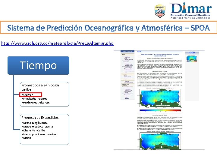http: //www. cioh. org. co/meteorologia/Pre. Ca. Altamar. php Tiempo Pronosticos a 24 h costa