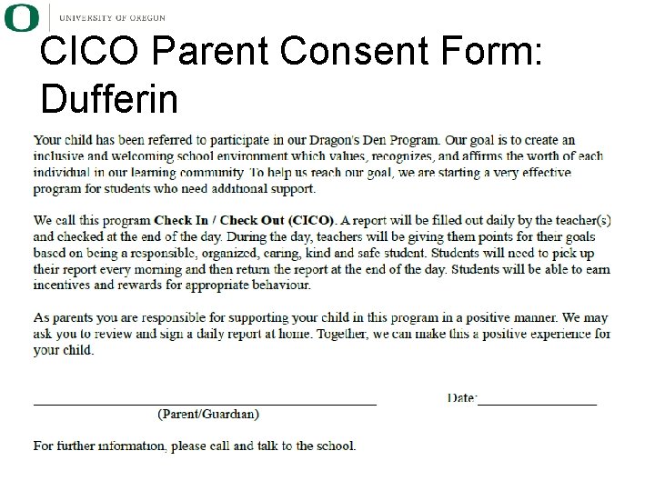 CICO Parent Consent Form: Dufferin 