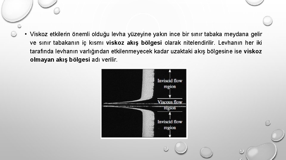  • Viskoz etkilerin önemli olduğu levha yüzeyine yakın ince bir sınır tabaka meydana