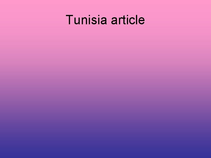 Tunisia article 