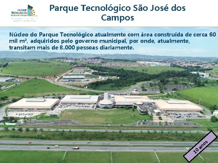 Parque Tecnológico São José dos Campos Núcleo do Parque Tecnológico atualmente com área construída