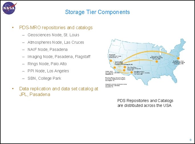 Storage Tier Components • PDS-MRO repositories and catalogs – Geosciences Node, St. Louis –