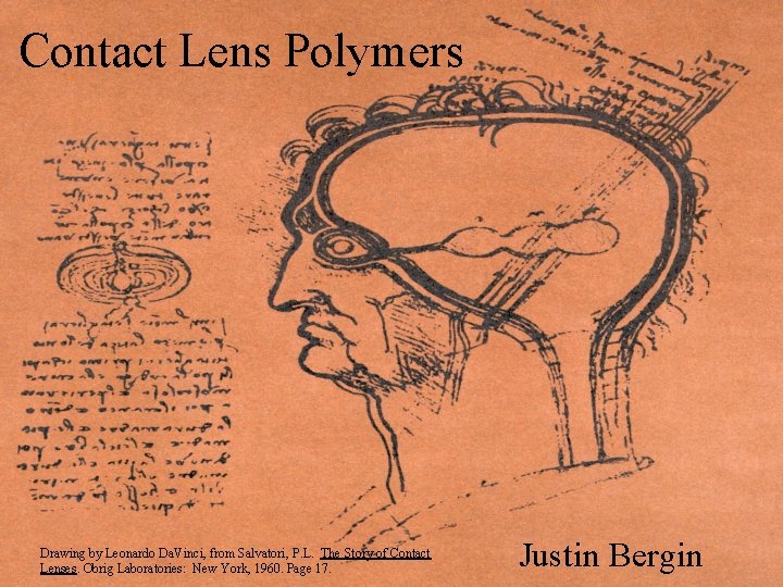 Contact Lens Polymers Drawing by Leonardo Da. Vinci, from Salvatori, P. L. The Story