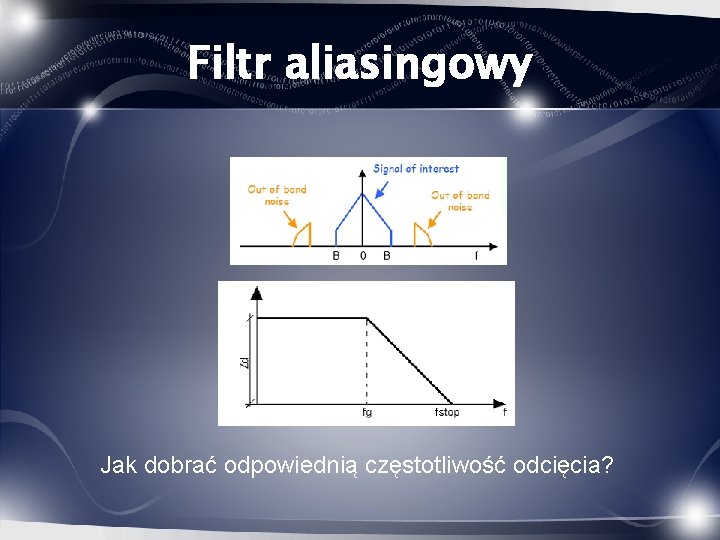 Filtr aliasingowy Jak dobrać odpowiednią częstotliwość odcięcia? 