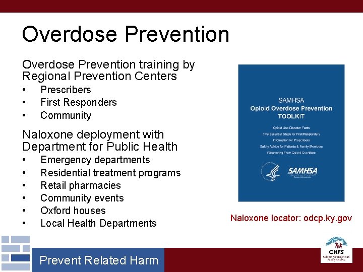 Overdose Prevention training by Regional Prevention Centers • • • Prescribers First Responders Community Overdose Prevention training by Regional Prevention Centers • • • Prescribers First Responders Community