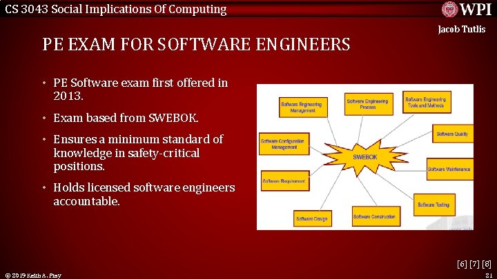 CS 3043 Social Implications Of Computing PE EXAM FOR SOFTWARE ENGINEERS Jacob Tutlis •