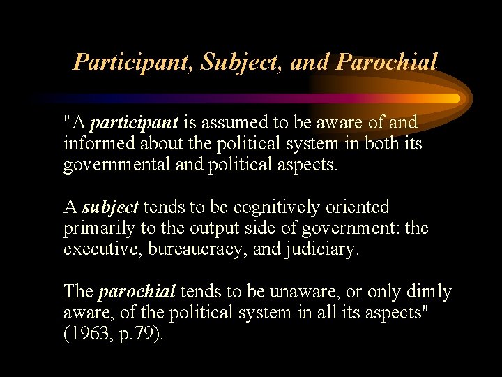 Participant, Subject, and Parochial "A participant is assumed to be aware of and informed