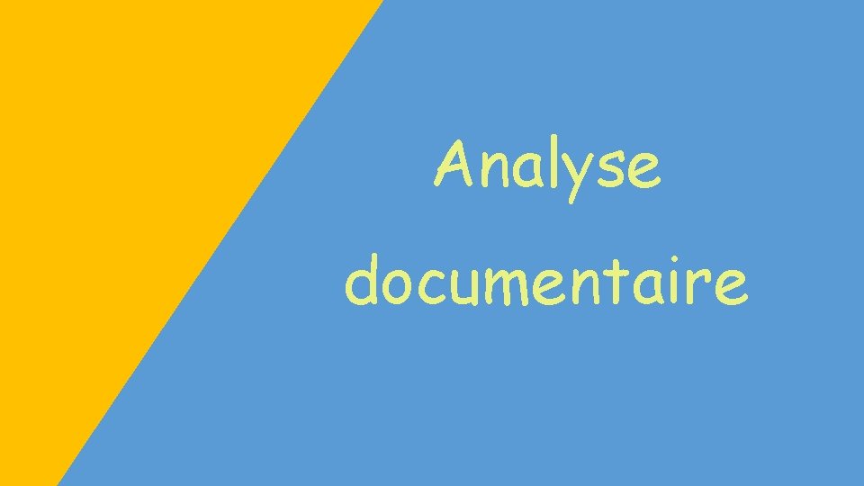 Analyse documentaire 