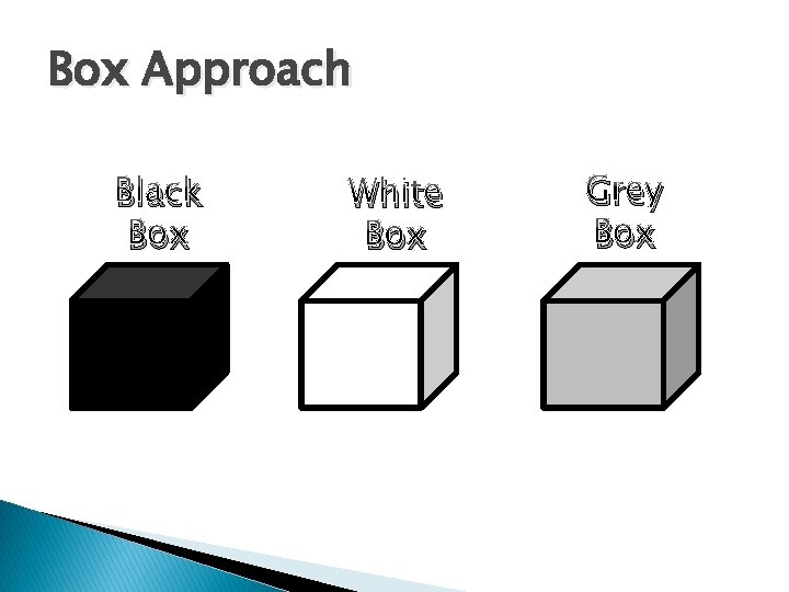 Box Approach Black Box White Box Grey Box 