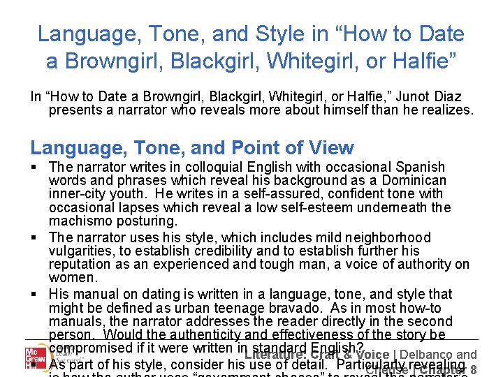 Language, Tone, and Style in “How to Date a Browngirl, Blackgirl, Whitegirl, or Halfie”