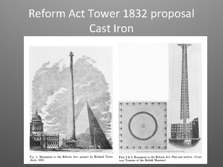 Reform Act Tower 1832 proposal Cast Iron 