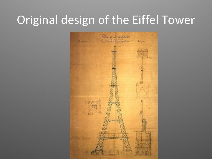 Original design of the Eiffel Tower 