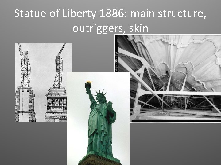 Statue of Liberty 1886: main structure, outriggers, skin 