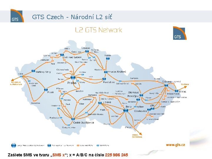 GTS Czech - Národní L 2 síť Zašlete SMS ve tvaru „SMS x“; x GTS Czech - Národní L 2 síť Zašlete SMS ve tvaru „SMS x“; x