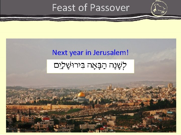 Feast of Passover Next year in Jerusalem! 