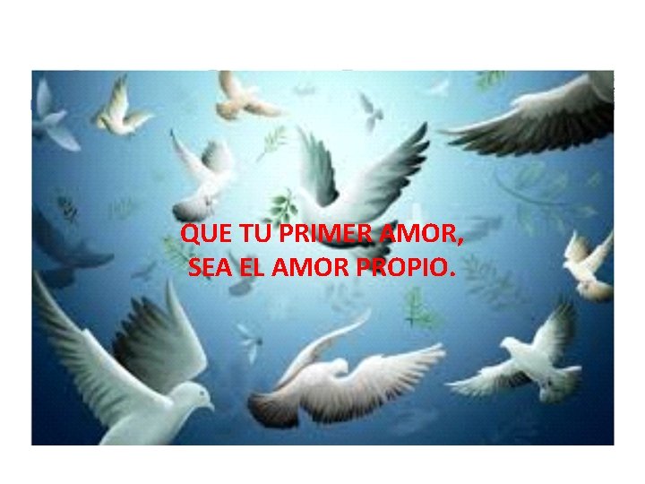 QUE TU PRIMER AMOR, SEA EL AMOR PROPIO. 