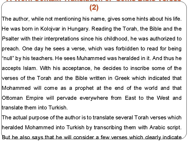 A Work Contain Translation of Some Bible Verses (2) The author, while not mentioning